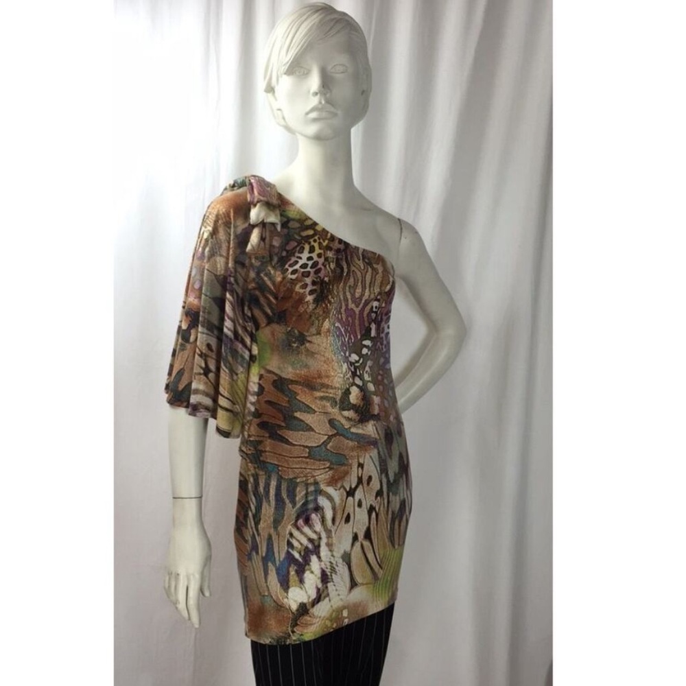Cache off the shoulder dress